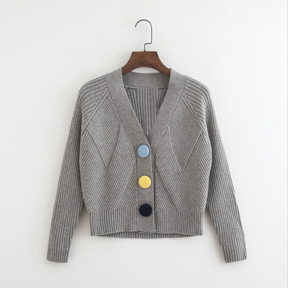 2018 Autumn Winter Students Girls Hit Color V-neck Single Breasted Loose Knit Cardigan All-match Women Casual Sweater Coat
2018 Autumn Winter Students Girls Hit Color V-neck Single Breasted Loose Knit Cardigan All-match Women Casual Sweater Coat