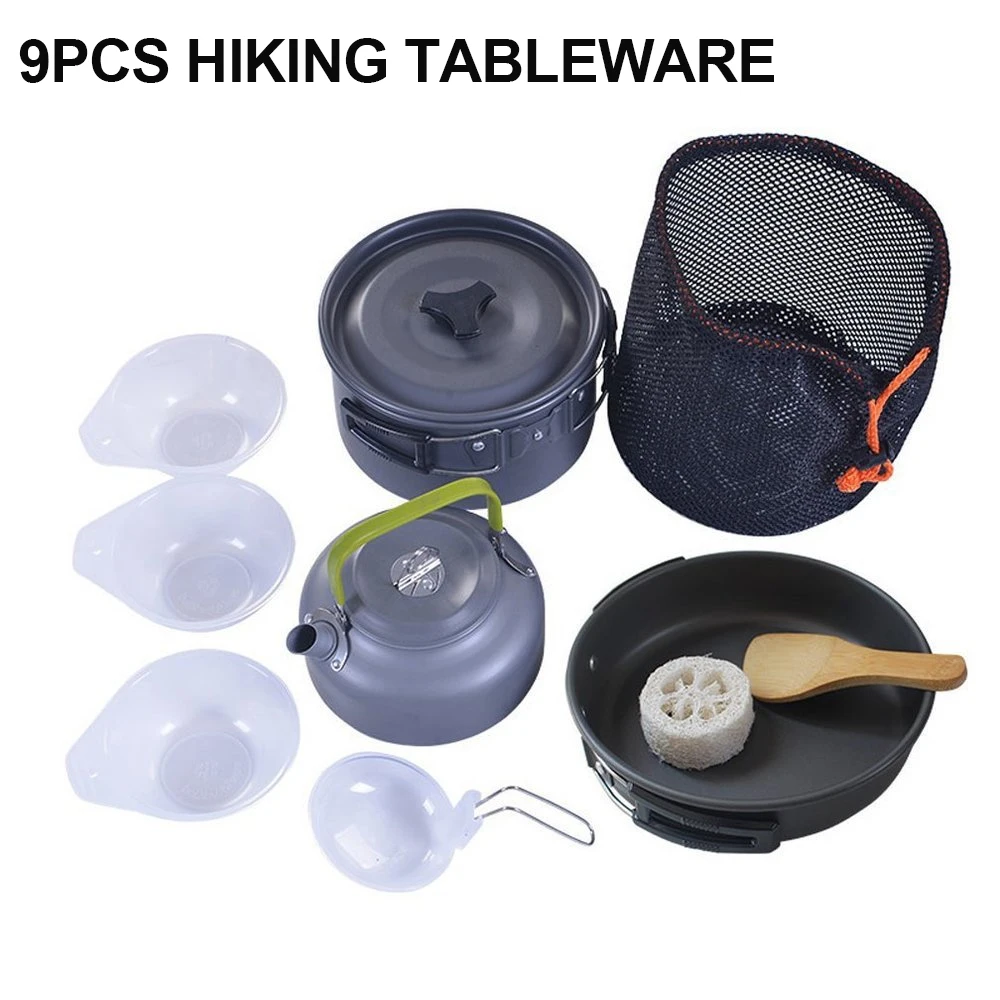 9Pcs Camping Cooking Pot Cookware Bowl Pot Spoon for Outdoor Camping Hiking Trekking Travel Tableware Picnic Accessories
9Pcs Camping Cooking Pot Cookware Bowl Pot Spoon for Outdoor Camping Hiking Trekking Travel Tableware Picnic Accessories