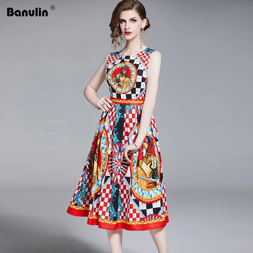 Banulin 2019 Runway Summer Plain Floral Print Sequin Women Sleeveless Dresses Vestidos Robe Femme Sexy Midi Party Dress
Banulin 2019 Runway Summer Plain Floral Print Sequin Women Sleeveless Dresses Vestidos Robe Femme Sexy Midi Party Dress