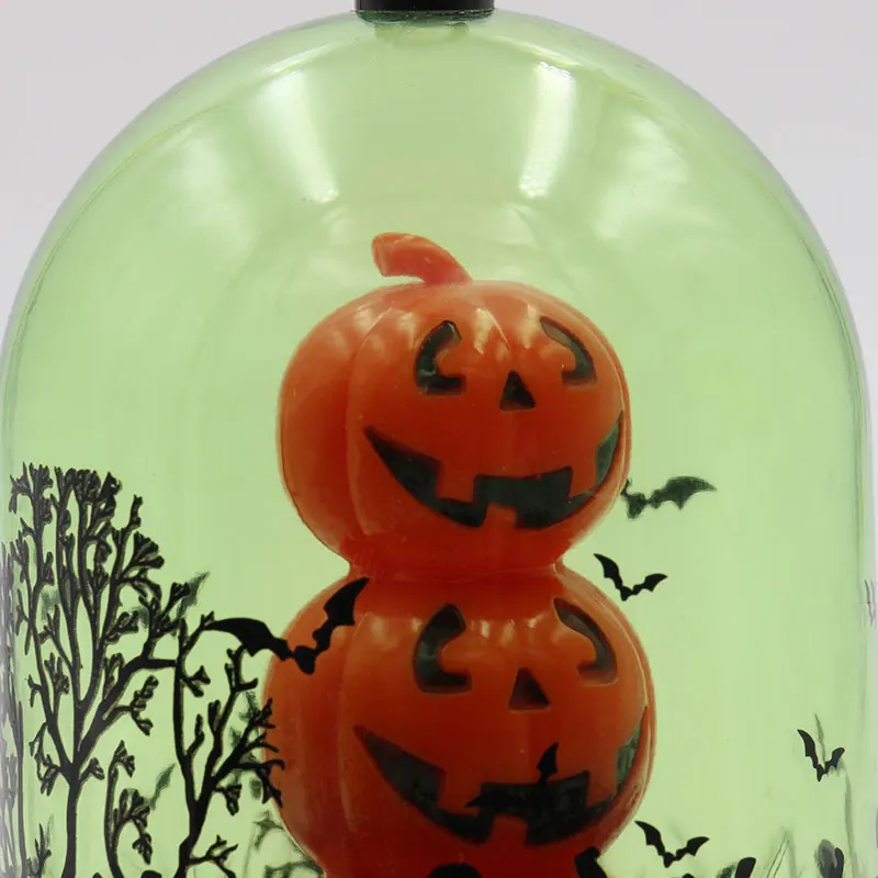 1pc Creative LED Lantern Lights Pumpkin Witch Pattern Assorted Glass Domes Light Up Lanterns for Bar Pub Halloween Decoration