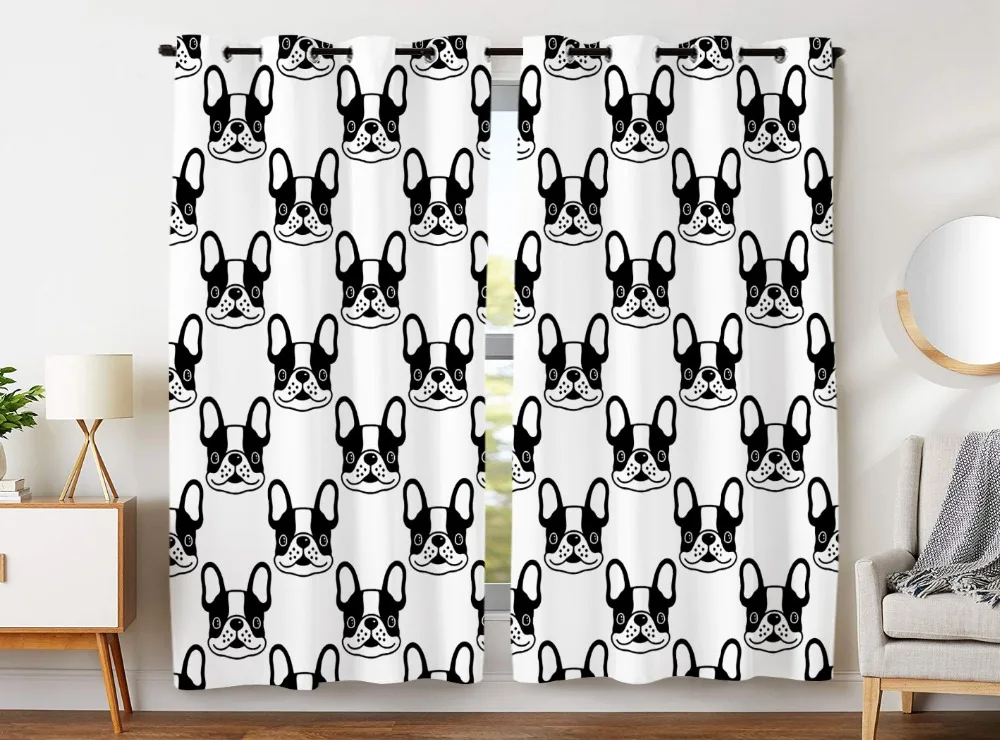 Blackout Curtains 2 Panels Grommet Curtains for Bedroom Lovely Pet Bulldog Black Cartoon Animal
Blackout Curtains 2 Panels Grommet Curtains for Bedroom Lovely Pet Bulldog Black Cartoon Animal