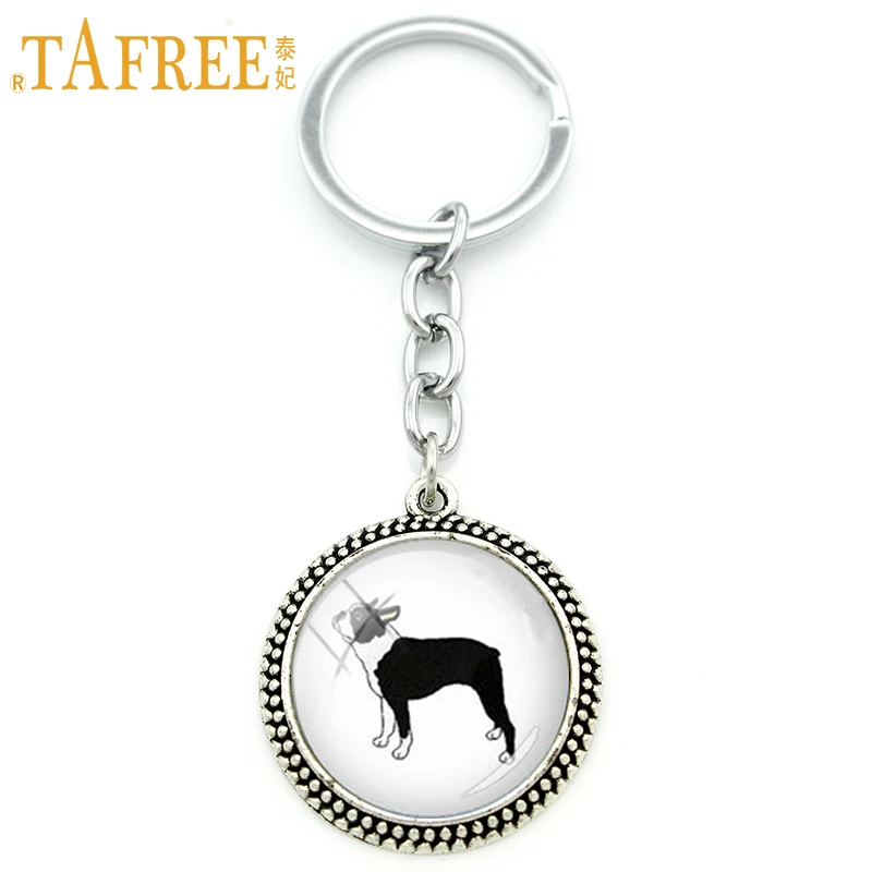TAFREE Cute animal jewelry Dog keychain Boston terrier animal profile art pendant key chain ring children's day gift KC309
TAFREE Cute animal jewelry Dog keychain Boston terrier animal profile art pendant key chain ring children's day gift KC309