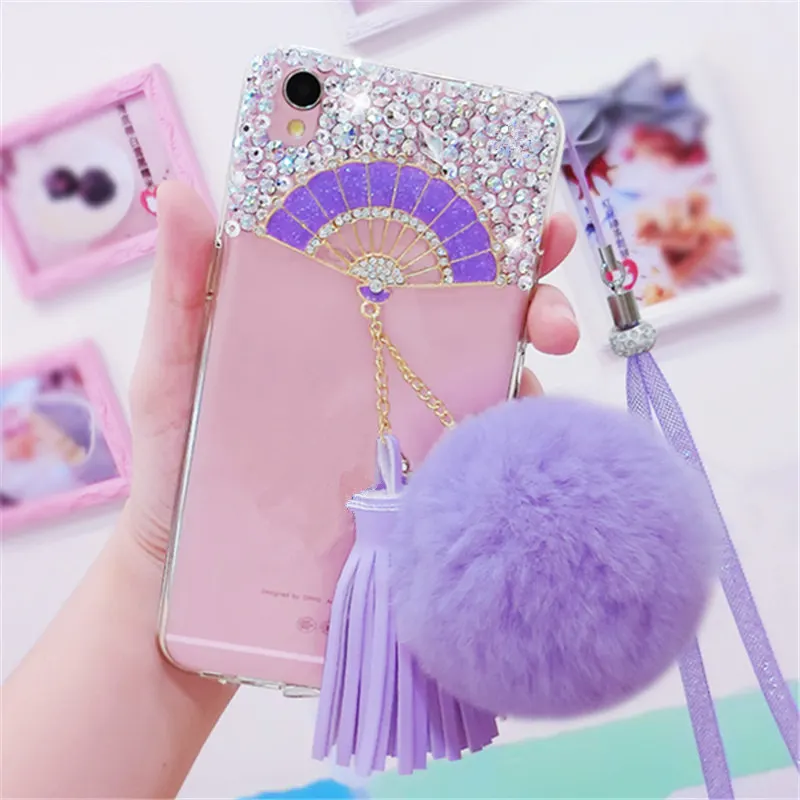 For Samsung S6 S7 edge S8 S9 S10 Plus Note 3 4 5 8 9 Glitter Fan Rhinestone Phone Case Soft Tassels fur ball Back Cover lanyard
For Samsung S6 S7 edge S8 S9 S10 Plus Note 3 4 5 8 9 Glitter Fan Rhinestone Phone Case Soft Tassels fur ball Back Cover lanyard