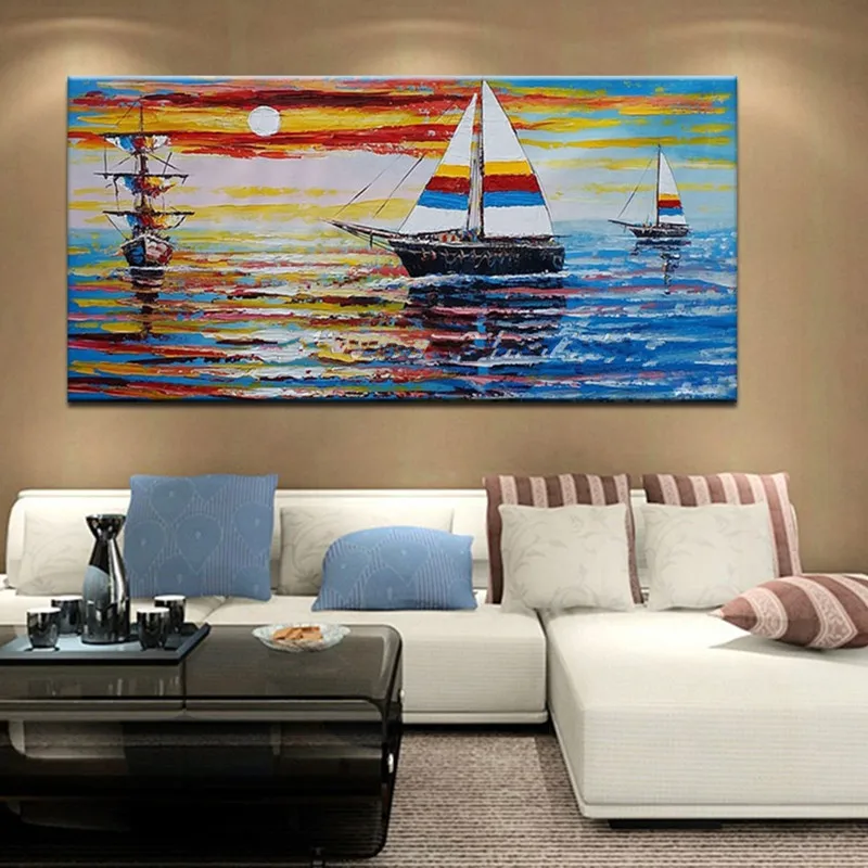 Gift Large Sailboats Landscape Painting Handpainted Abstract Knife Seascape Oil Paintings on Canvas Wall Art Home Decor Pictures
Gift Large Sailboats Landscape Painting Handpainted Abstract Knife Seascape Oil Paintings on Canvas Wall Art Home Decor Pictures