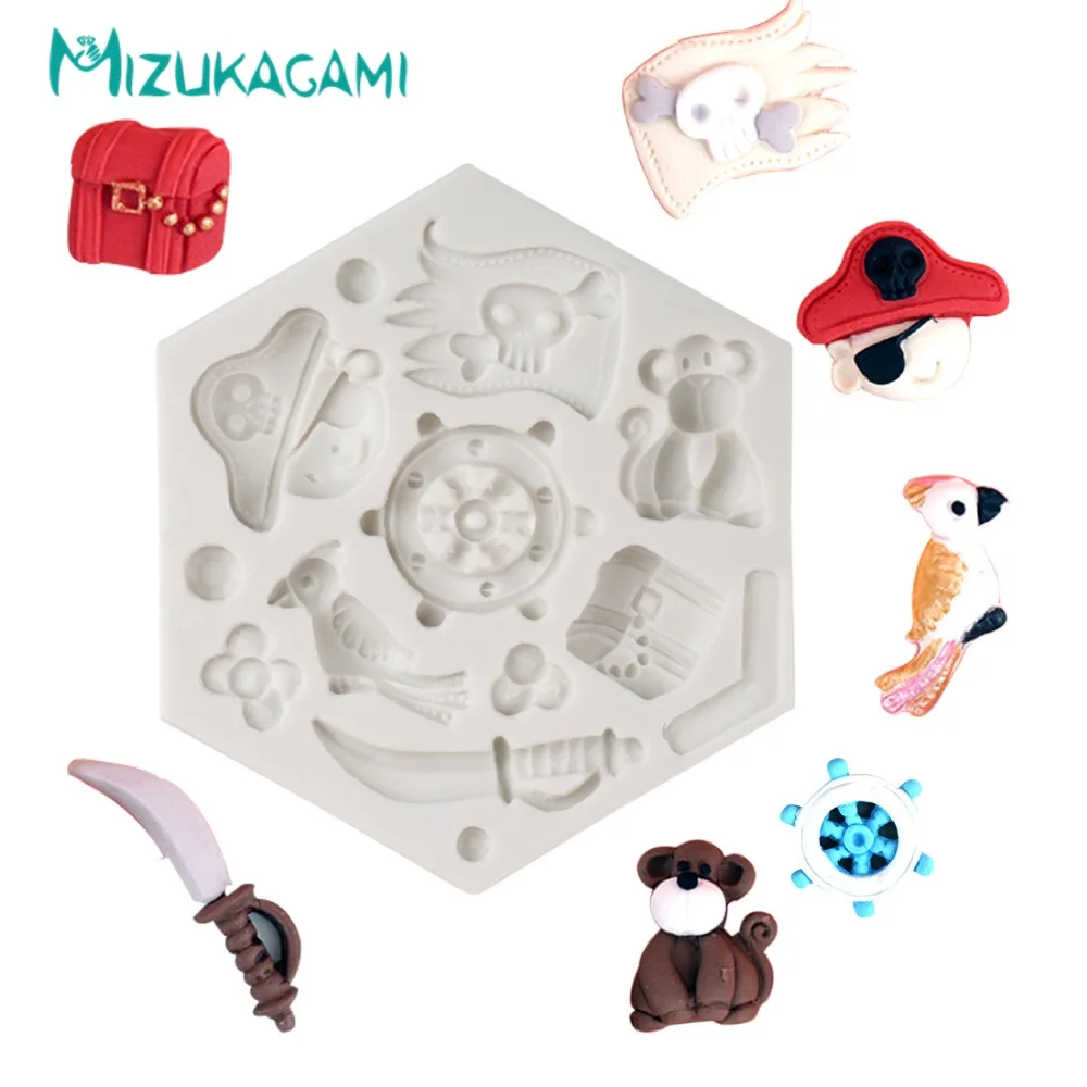 Pirate Parrot Monkey Treasure Shape Chocolate Silicone Mold Fondant Cake Mold Cake Decorating Mold Kitchen Baking Tools MJ-01307
Pirate Parrot Monkey Treasure Shape Chocolate Silicone Mold Fondant Cake Mold Cake Decorating Mold Kitchen Baking Tools MJ-01307