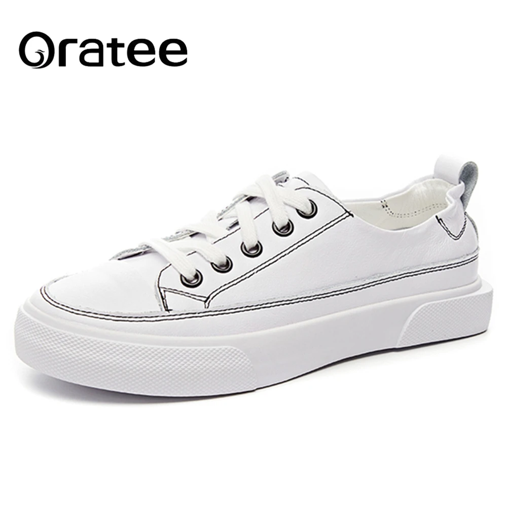 New Spring Concise Genuine Leather Women's Shoes Sneakers Flat Shoes Women Platform White Casual Lace Up Flats Shoes size 34-40
New Spring Concise Genuine Leather Women's Shoes Sneakers Flat Shoes Women Platform White Casual Lace Up Flats Shoes size 34-40