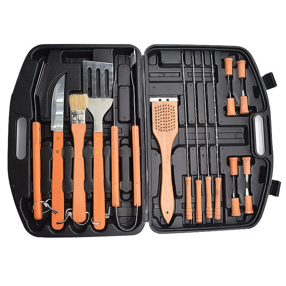 Outdoor Bbq Tools 18PCS Stainless steel Barbecue Set Grill Accessories Combined Baking bbq Tool Barbecue Knife and Fork
Outdoor Bbq Tools 18PCS Stainless steel Barbecue Set Grill Accessories Combined Baking bbq Tool Barbecue Knife and Fork