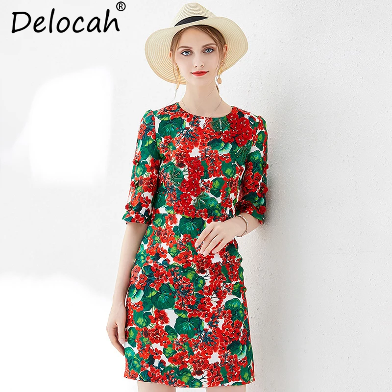 Delocah New Women Summer Autumn Dress Runway Fashion Half Sleeve Floral Printed High Waist Elegant Vintage Holiday Mini Dresses
Delocah New Women Summer Autumn Dress Runway Fashion Half Sleeve Floral Printed High Waist Elegant Vintage Holiday Mini Dresses
