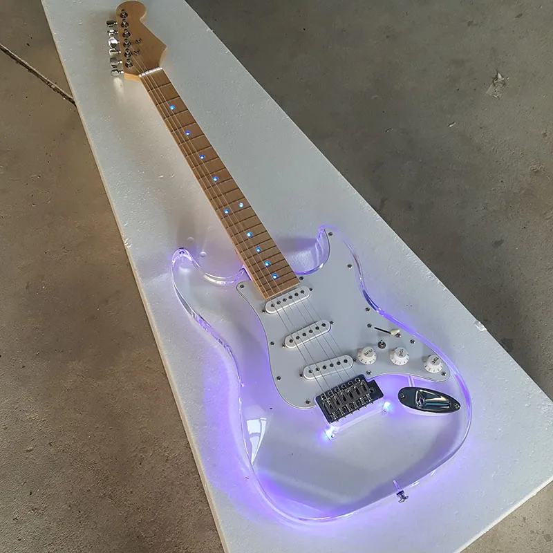 Custom shop,Acrylic body LED light Strat electric guitar,Maple fretboard,3*standard single coils pickups,Real picture!Have Video
Custom shop,Acrylic body LED light Strat electric guitar,Maple fretboard,3*standard single coils pickups,Real picture!Have Video