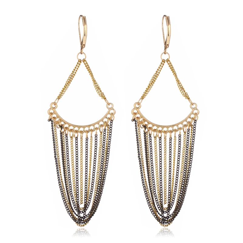 Big Long Link Chain Tassel Dangle Earrings for Women Gold Black Color Alloy Drop Earring Party Fashion Jewelry pendientes mujer
Big Long Link Chain Tassel Dangle Earrings for Women Gold Black Color Alloy Drop Earring Party Fashion Jewelry pendientes mujer