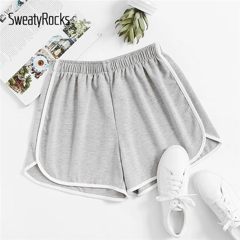SweatyRocks Elastic Waist Solid Shorts Active Wear Women Casual Basics Shorts 2019 Summer Athleisure Ringer Slub Shorts
SweatyRocks Elastic Waist Solid Shorts Active Wear Women Casual Basics Shorts 2019 Summer Athleisure Ringer Slub Shorts