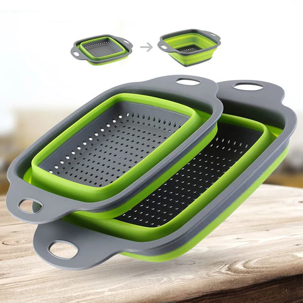 2pcs/set Fruit Silicone Colanders Kitchen Collapsible Over Sink Colander Strainer Vegetable Washing Basket Drainer Kitchen Tool
2pcs/set Fruit Silicone Colanders Kitchen Collapsible Over Sink Colander Strainer Vegetable Washing Basket Drainer Kitchen Tool