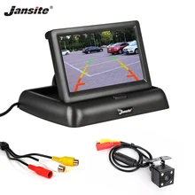 Jansite 4.3 pouces pliable moniteur de voiture TFT LCD affichage caméras caméra arrière système de stationnement pour les moniteurs de rétroviseur de voiture NTSC PAL(China)