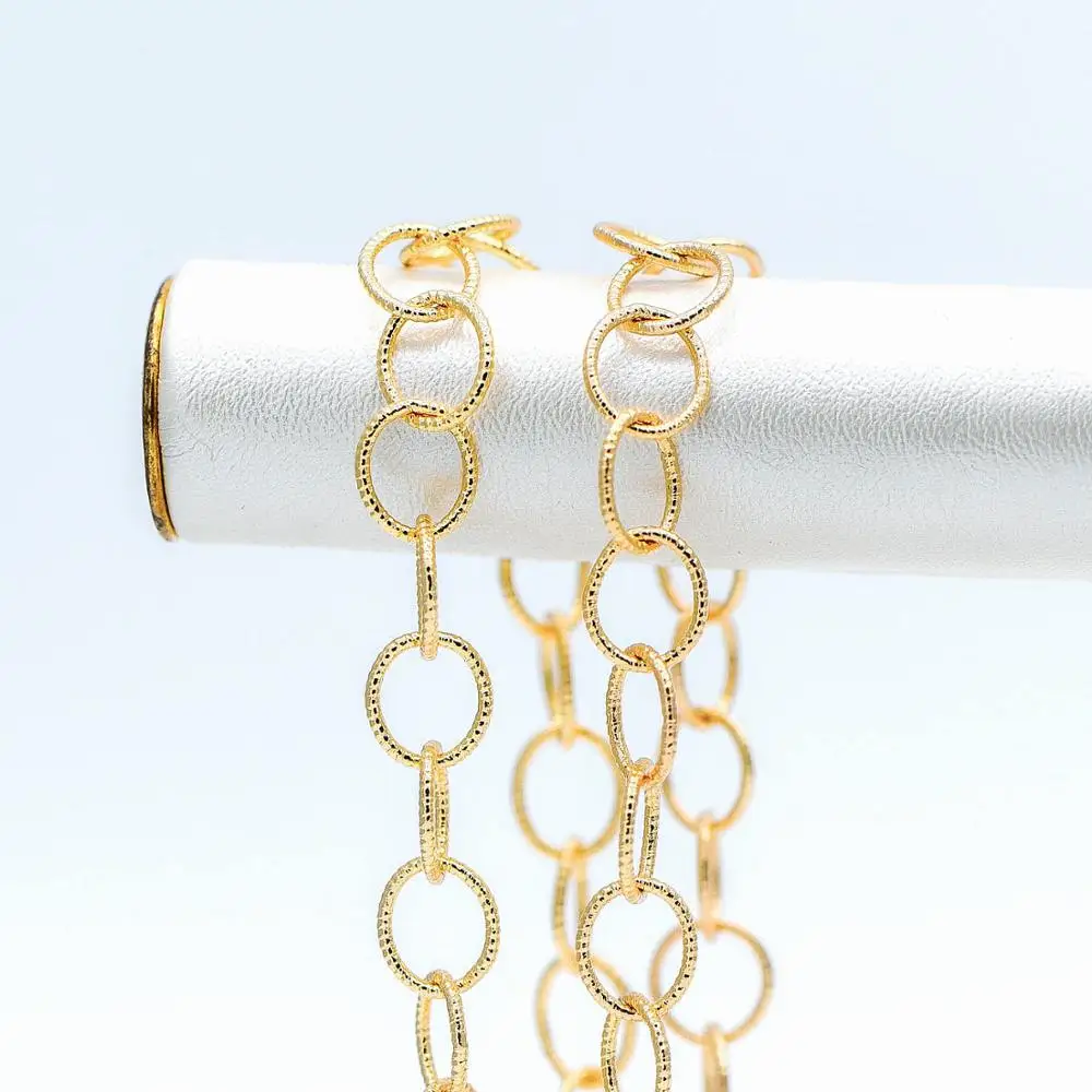 Gold Round Loop Chain 7mm, 18K Real Gold plated Brass, Circle Link Chains (#LK-224-1)/ 1 Meter=3.3ft
Gold Round Loop Chain 7mm, 18K Real Gold plated Brass, Circle Link Chains (#LK-224-1)/ 1 Meter=3.3ft