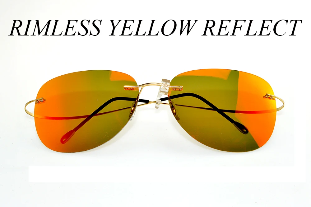 CLARA VIDA YELLOW RREFLECTION MIRROR LENSES RIMLESS SUPER LIGHT POLARIZED UV400 UV 100% SUNGLASSES FOR MEN WOMEN
CLARA VIDA YELLOW RREFLECTION MIRROR LENSES RIMLESS SUPER LIGHT POLARIZED UV400 UV 100% SUNGLASSES FOR MEN WOMEN