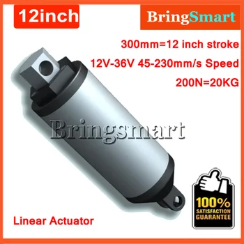 12V DC 300mm Stroke 12Inch Electric Linear Actuator 45-230mm/s 12inch 200N 20KG Load 12-36V DC High Speed Tubular Electric Motor
12V DC 300mm Stroke 12Inch Electric Linear Actuator 45-230mm/s 12inch 200N 20KG Load 12-36V DC High Speed Tubular Electric Motor