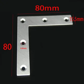 L shape Flat Corner Bracket 80X80X1mm right angle 90 degree flat fixed Brackets Photo frame cabinet cupboard connector fastener 
L shape Flat Corner Bracket 80X80X1mm right angle 90 degree flat fixed Brackets Photo frame cabinet cupboard connector fastener
