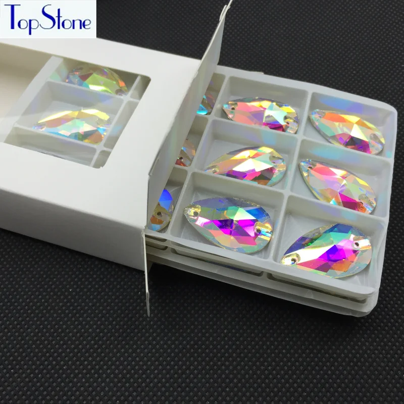 Top Quality DR Sew On Rhinestones Crystal AB Clear Flat Back 2 Holes Teardrop Sewing Glass Crystal stone Wholesale
Top Quality DR Sew On Rhinestones Crystal AB Clear Flat Back 2 Holes Teardrop Sewing Glass Crystal stone Wholesale