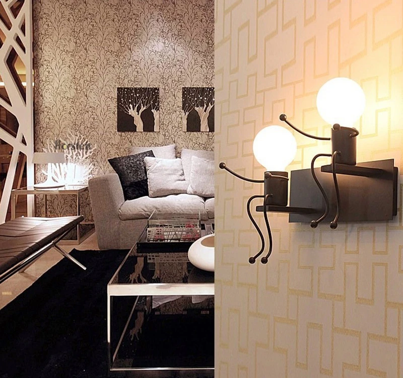Creative Modern Interior Iron LED Wall Lamps Children Room Wall Sconces Bedroom Bedside Wall Light For Baby Kids Room Luminaire (8)