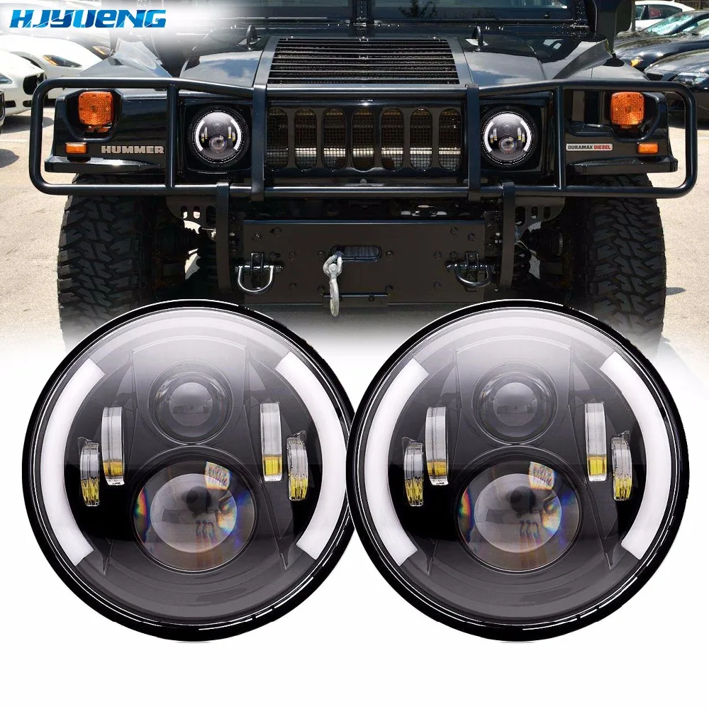 60w 7" Inch LED Headlight H4 - H13 White Halo Car Angel Eyes DRL For Lada 4x4 urban Niva JK Land rover defender Hummer
60w 7" Inch LED Headlight H4 - H13 White Halo Car Angel Eyes DRL For Lada 4x4 urban Niva JK Land rover defender Hummer