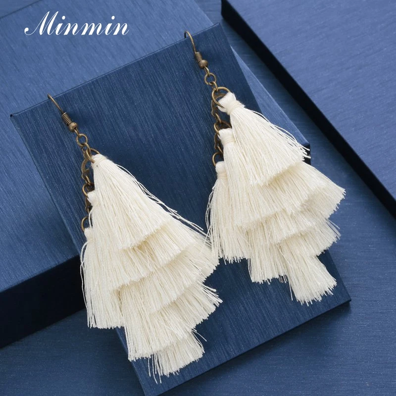 Minmin Boho Statement Big Tassel Drop Earrings for Women Vintage Unique Multi Layered Ethnic Long Fringe Earrings Jewelry EH1565
Minmin Boho Statement Big Tassel Drop Earrings for Women Vintage Unique Multi Layered Ethnic Long Fringe Earrings Jewelry EH1565