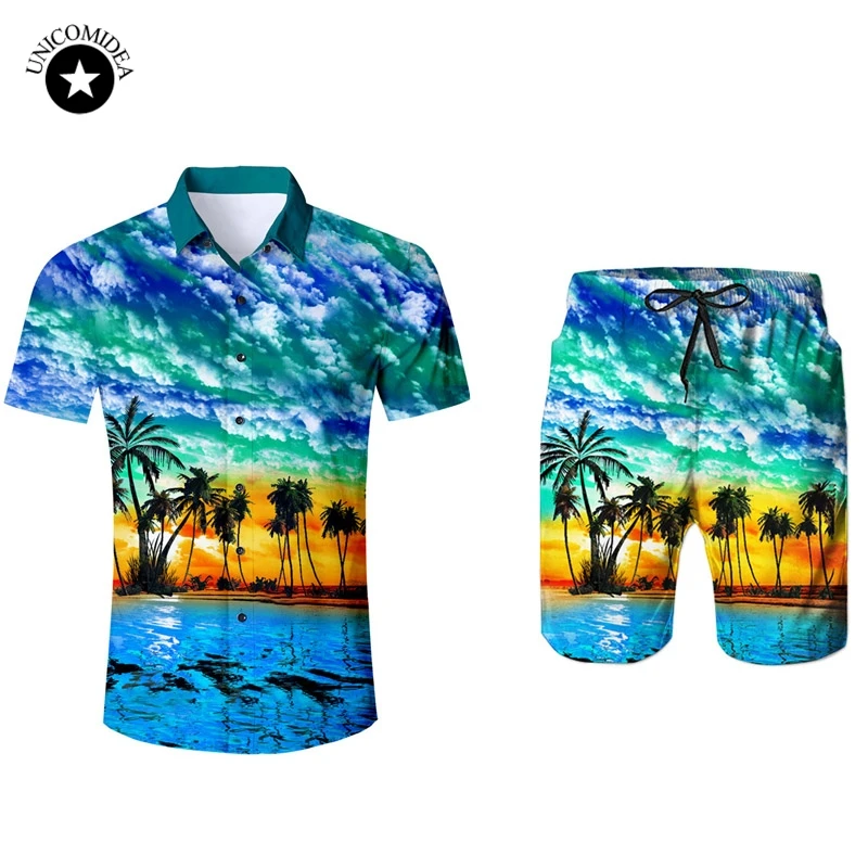 Men's Short Sleeve Hawaiian Shirt And Shorts Summer Plam Tree Casual Beach Hawaii Shirts Shorts Pants Two Piece Suit Men
Men's Short Sleeve Hawaiian Shirt And Shorts Summer Plam Tree Casual Beach Hawaii Shirts Shorts Pants Two Piece Suit Men
