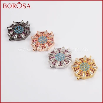 BOROSA Mix Color CZ Micro Pave Crystal Octagon Connector for Bracelet DIY, Handcrafted Drusy Connector Double Bails WX762
BOROSA Mix Color CZ Micro Pave Crystal Octagon Connector for Bracelet DIY, Handcrafted Drusy Connector Double Bails WX762