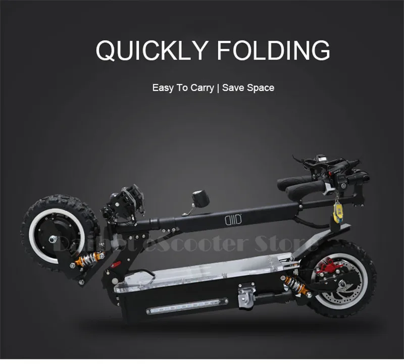 60V 3200W Powerful Electric Scooter 11'' Off Road Waterproof Foldable Adult Electric Scooter Motor Electric Skateboard (21) -