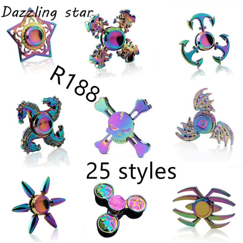 

ainbow brass Fidget Spinner Finger ABS EDC Hand Spinner Tri For Kids Autism ADHD Anxiety Stress Relief Focus Handspinner Toys