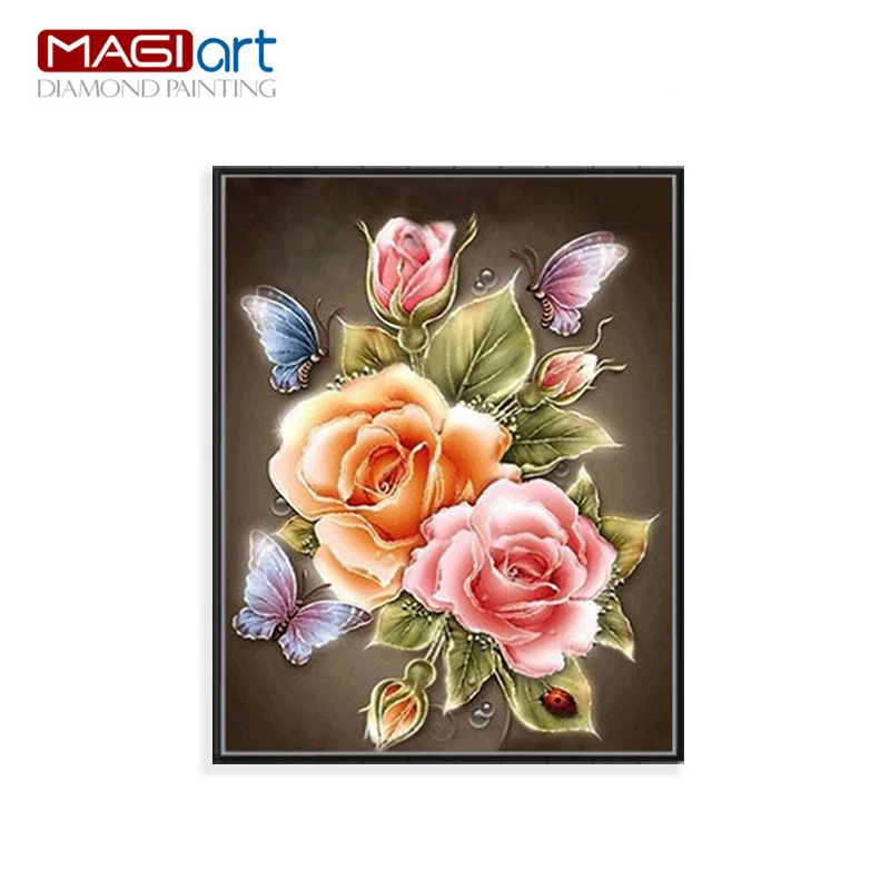 Diamond painting accessories embroidery 5D DIY mosaic Diamant picture of rhinestones full round daimond flowers ZMF059 | Дом и сад