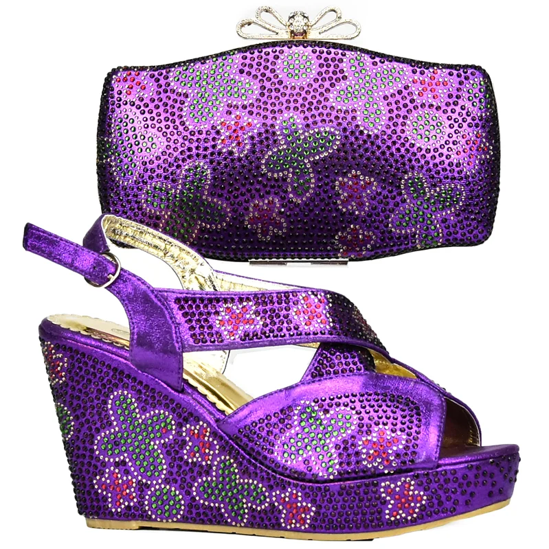 Latest Purple Color Italian Ladies Shoes and Bag Set Decorated with Rhinestone African Matching Shoes and Bags Italian In Women
Latest Purple Color Italian Ladies Shoes and Bag Set Decorated with Rhinestone African Matching Shoes and Bags Italian In Women