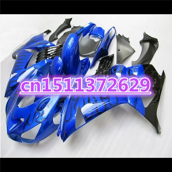 F TOP quality Motorcycle Fairing For KAWASAKI ZX14R 2006 2007 2008 2009 2010 2011 black flame blue fairings ZZR1400 ZX-14R 06-11
F TOP quality Motorcycle Fairing For KAWASAKI ZX14R 2006 2007 2008 2009 2010 2011 black flame blue fairings ZZR1400 ZX-14R 06-11
