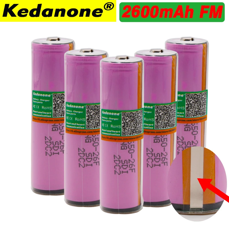 ICR 18650 26F batterie Rechargeable batteries 3.7 V Li-ion Actual capacity 2600mAh For Samsung 18650 battery with PCB
ICR 18650 26F batterie Rechargeable batteries 3.7 V Li-ion Actual capacity 2600mAh For Samsung 18650 battery with PCB