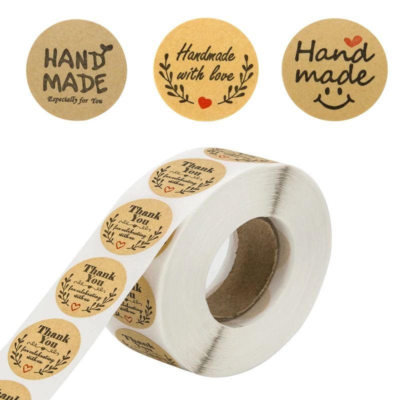 500 Labels/roll Thank You Stickers Handmade with Love Smile Stickers Labels Scrapbooking Stickers for Package Stationery Sticker
500 Labels/roll Thank You Stickers Handmade with Love Smile Stickers Labels Scrapbooking Stickers for Package Stationery Sticker