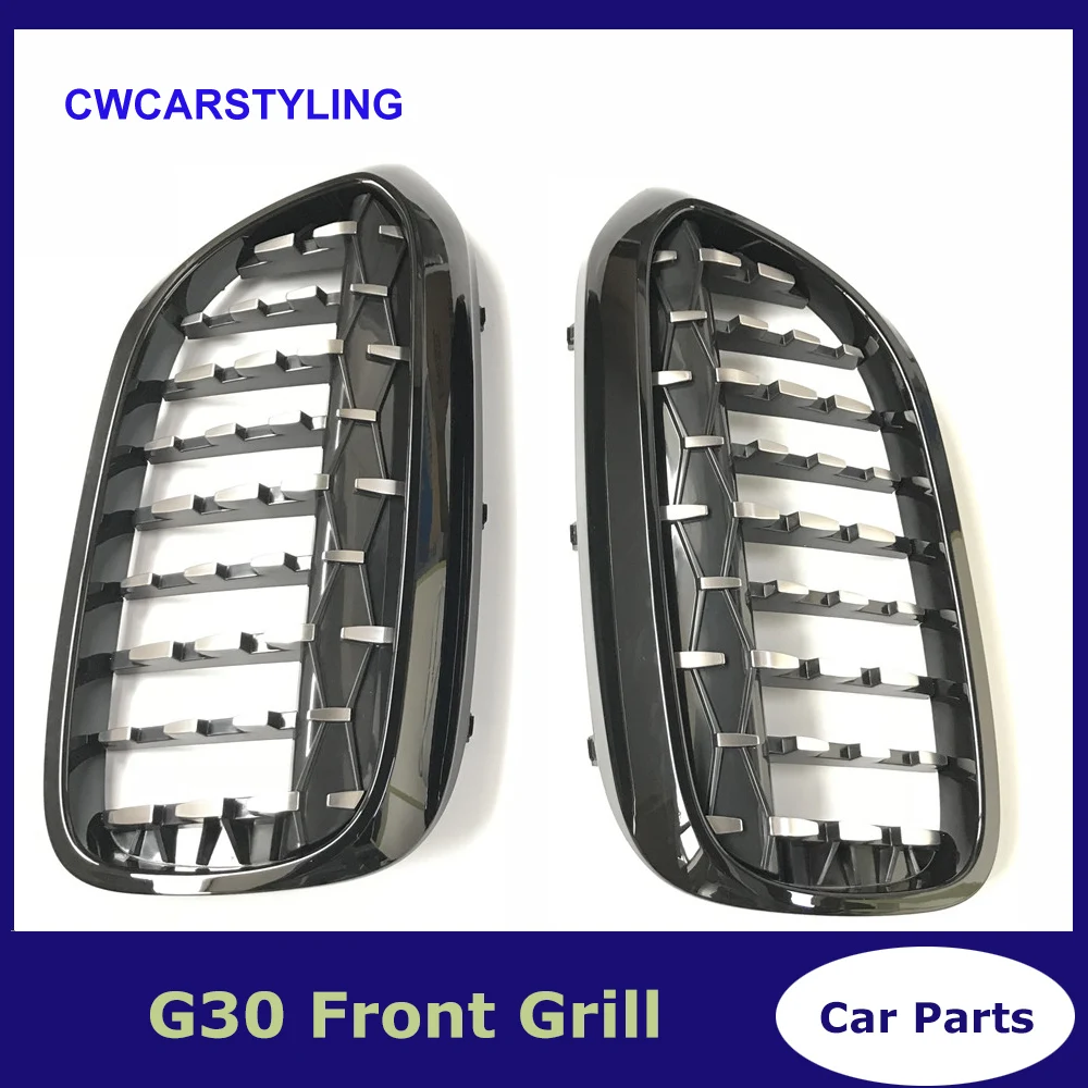 A Pair Front Kidney Grille For BMW New 5 Series G30 G38 2018-2019 Diamond Grille Meteor Style Front Bumper Grill Car Styling
A Pair Front Kidney Grille For BMW New 5 Series G30 G38 2018-2019 Diamond Grille Meteor Style Front Bumper Grill Car Styling