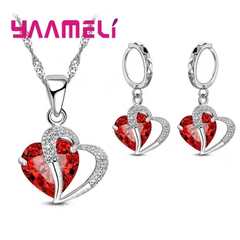 Romantic Sweet Wedding Anniversary Jewelry Set 925 Sterling Silver Pendant Necklace Earrings Pave Shiny Clear Cubic Zirconia 
Romantic Sweet Wedding Anniversary Jewelry Set 925 Sterling Silver Pendant Necklace Earrings Pave Shiny Clear Cubic Zirconia