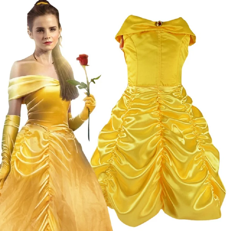 Princess Party Belle Dress Beauty and The Beast Costume Girls Party Dress Children Yellow Gown Off Shouder Girls Christmas Dress
Princess Party Belle Dress Beauty and The Beast Costume Girls Party Dress Children Yellow Gown Off Shouder Girls Christmas Dress