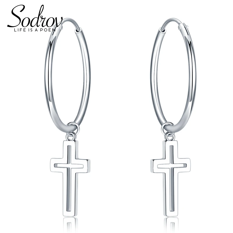 SODROV 2018 Women Fashion 100% 925 Sterling Silver Cross Earrings Young Girl Gifts High Quality Jewelry HE028 Personalized
SODROV 2018 Women Fashion 100% 925 Sterling Silver Cross Earrings Young Girl Gifts High Quality Jewelry HE028 Personalized