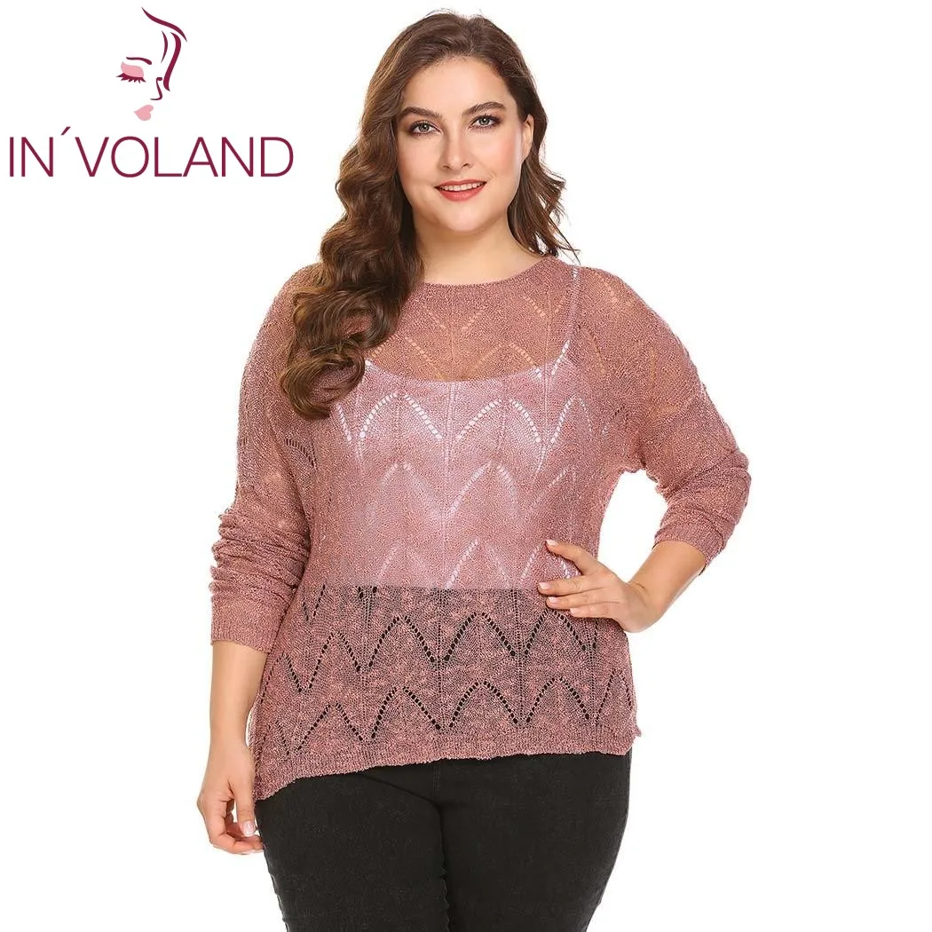 IN'VOLAND Big Size XL-5XL Women Sweater Tops Spring Autumn Round Neck Back Button Down Holes Large Thin Pullover Plus Size
IN'VOLAND Big Size XL-5XL Women Sweater Tops Spring Autumn Round Neck Back Button Down Holes Large Thin Pullover Plus Size