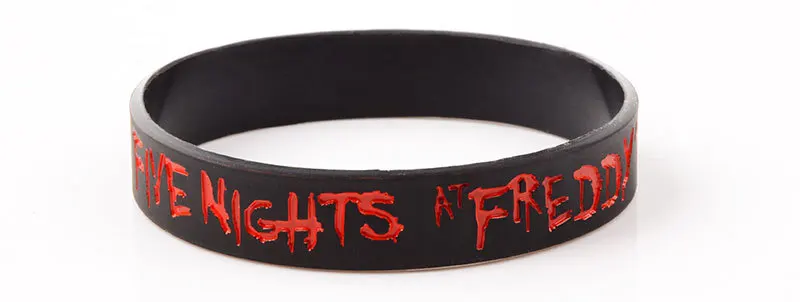 1pcs Black wristband five nights at freddy's FNAF silicone bracelet fashion wristband of five nights at freddy`s toy
1pcs Black wristband five nights at freddy's FNAF silicone bracelet fashion wristband of five nights at freddy`s toy