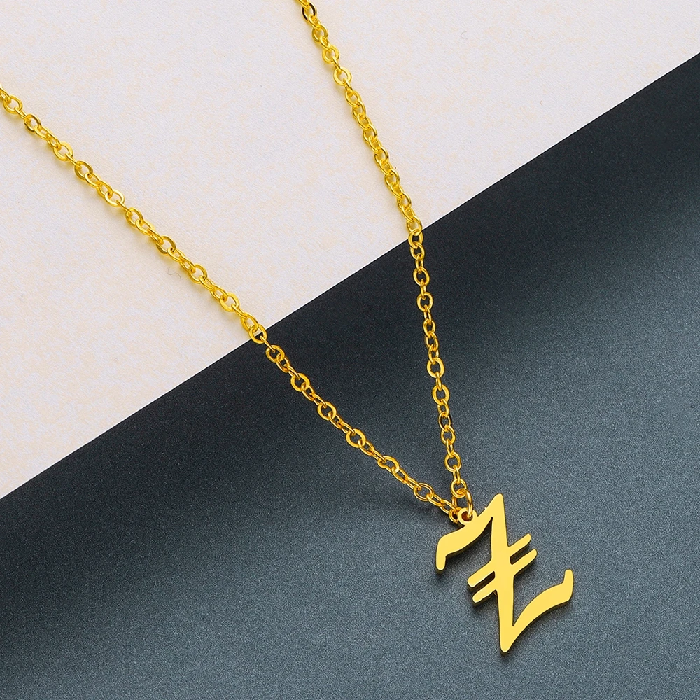 26 Letter Necklace Ancient English Custom Initial A-Z Letter Pendant Male Retro Font Personality Necklace Female Jewelry
26 Letter Necklace Ancient English Custom Initial A-Z Letter Pendant Male Retro Font Personality Necklace Female Jewelry