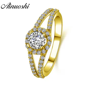 AINUOSHI Trendy Double Layer Band 14K Solid White/Yellow Gold Pave Setting Round Sona Diamond Women Wedding Engagement Halo Ring 
AINUOSHI Trendy Double Layer Band 14K Solid White/Yellow Gold Pave Setting Round Sona Diamond Women Wedding Engagement Halo Ring