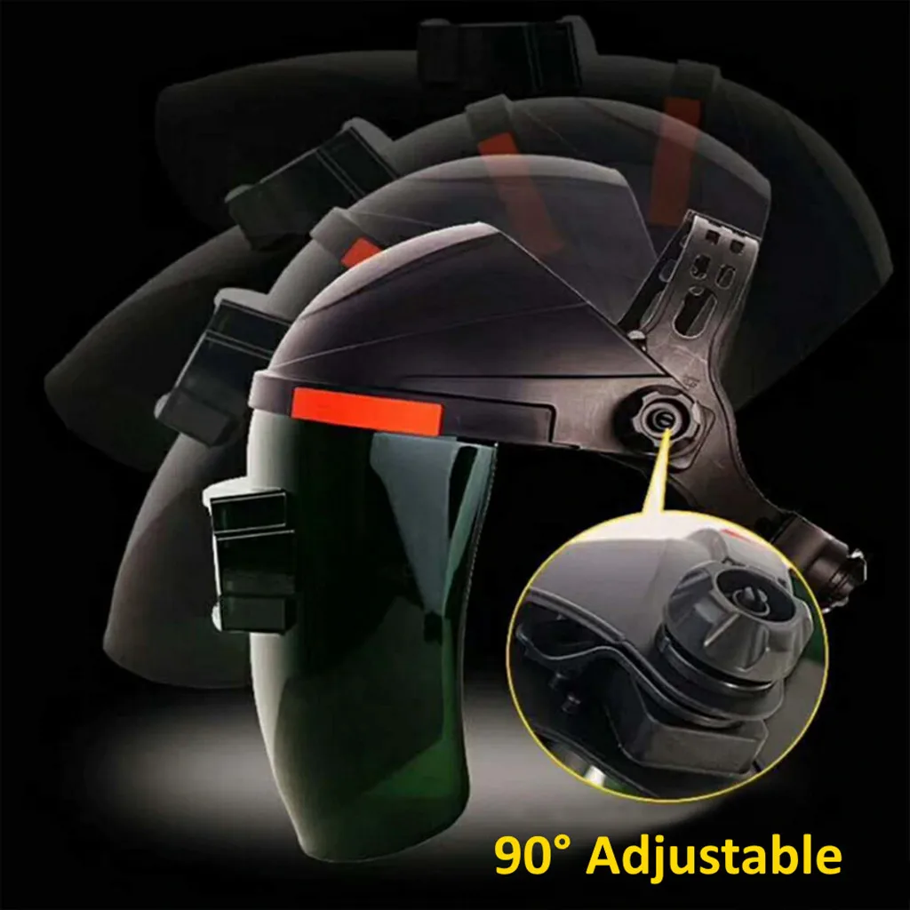 Clothing - Black Solar Powered Auto-Darkening Welding Helmet Grinding TIG Welder Mask ROR Fully automatic dimming flip welding cap