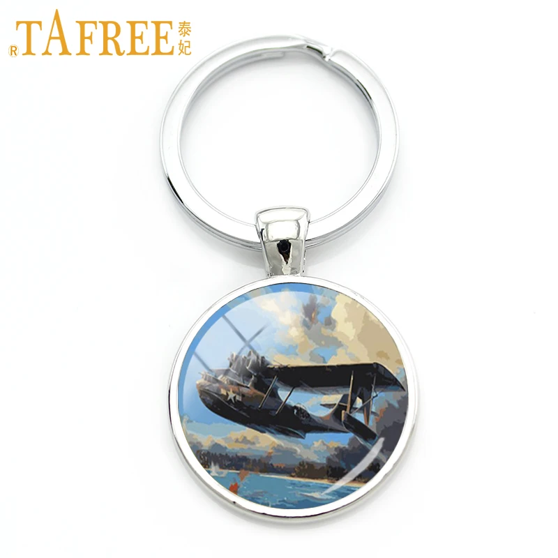 TAFREE красивый Ландшафтный брелок для ключей в виде самолета Маяк луна морской