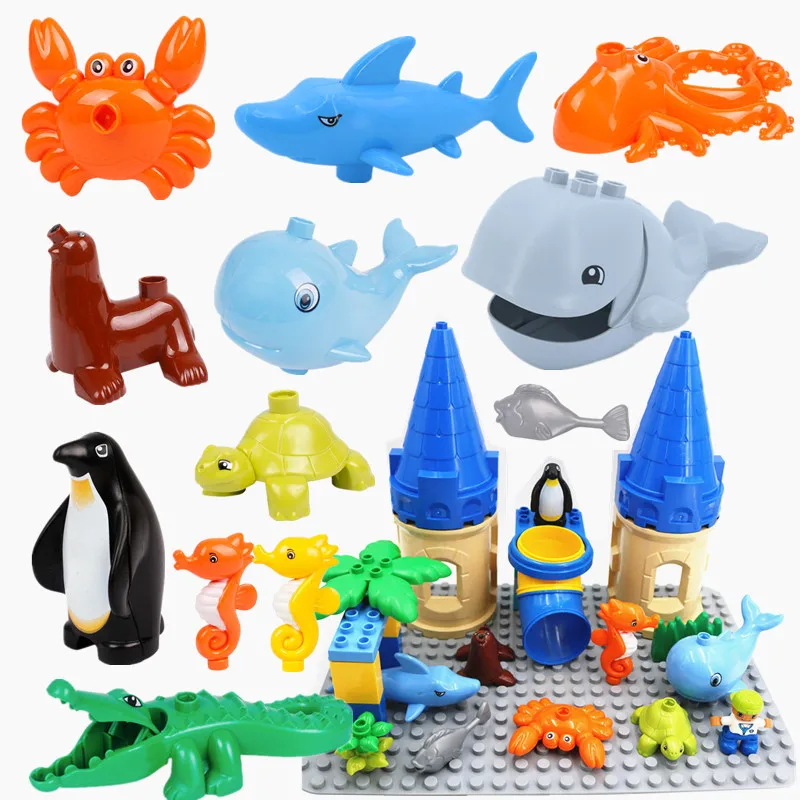 Undersea Castle Adventure Dolphins Sharks Sea Animals Blocks Bricks Compatible with L Brand Duploed Parts Toys for Christmas
Undersea Castle Adventure Dolphins Sharks Sea Animals Blocks Bricks Compatible with L Brand Duploed Parts Toys for Christmas