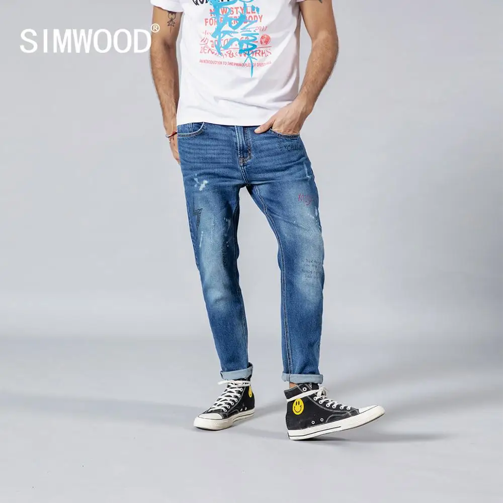 SIMWOOD 2019 autumn winter new fashion letter print ankle-length jeans men streetwear ripped hole hip hop denim pants 190202
SIMWOOD 2019 autumn winter new fashion letter print ankle-length jeans men streetwear ripped hole hip hop denim pants 190202