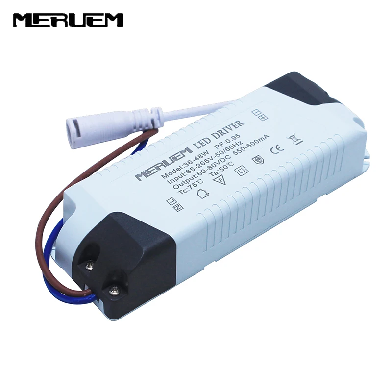 36W-48W LED panel lamp Power Supply Lighting Transformer AC85-265V Output600mA DC54-80V External drive
36W-48W LED panel lamp Power Supply Lighting Transformer AC85-265V Output600mA DC54-80V External drive