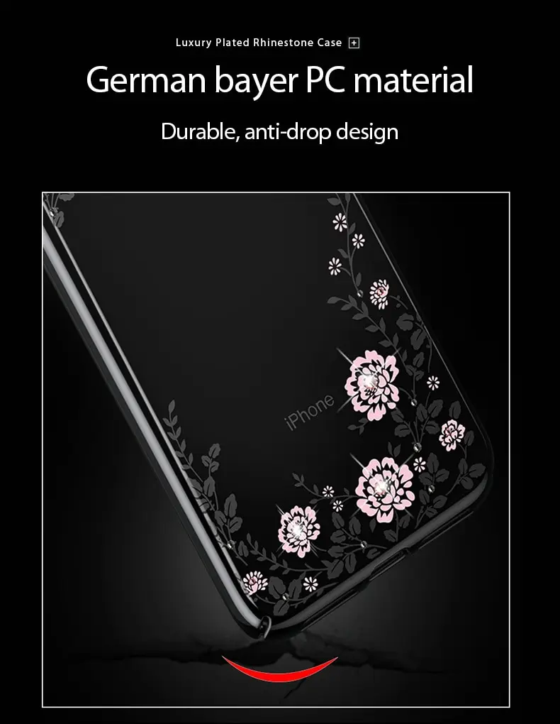 KINGXBAR Cover for iPhone Xs Flower Luxury Case for iPhone Xs Max Case Transparent for iPhone Xs Cover Fashionable for iPhoneXS (7)