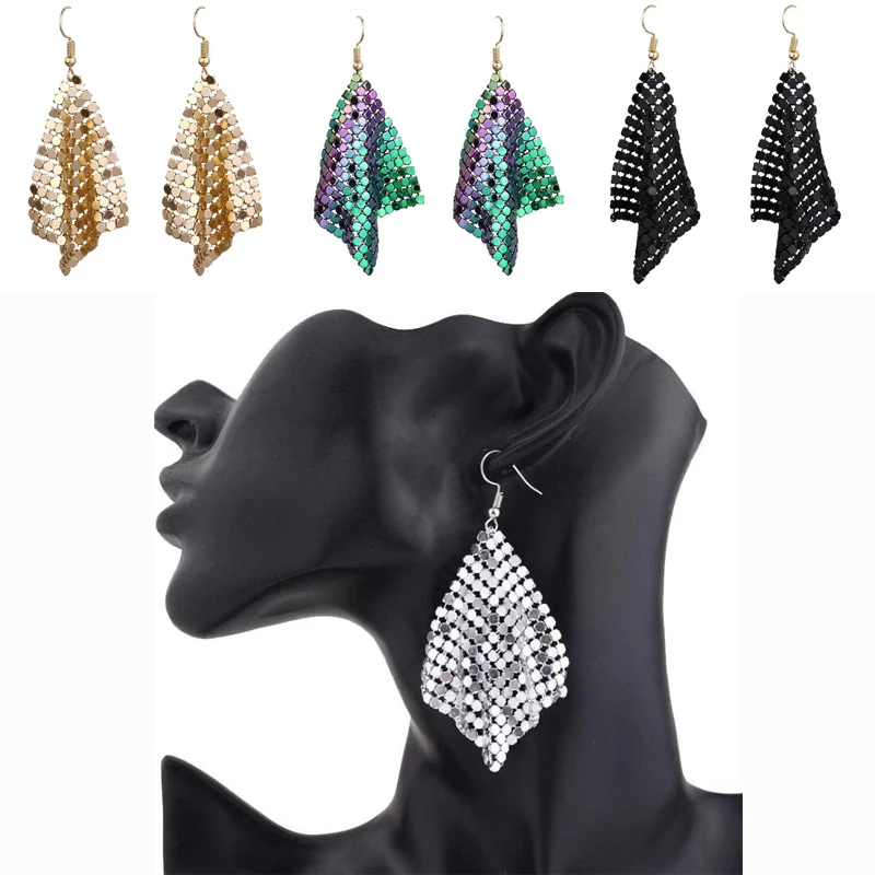 Creative Women's Fashion Big Square Sequin Pendant Studs Long Tassel Dangle Earrings Party Jewelry Gift
Creative Women's Fashion Big Square Sequin Pendant Studs Long Tassel Dangle Earrings Party Jewelry Gift