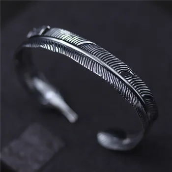 C&R Real 925 Sterling Silver bangles for women men feather bracelets Creative opening bracelets Unisex Fine Jewelry Adjustable
C&R Real 925 Sterling Silver bangles for women men feather bracelets Creative opening bracelets Unisex Fine Jewelry Adjustable